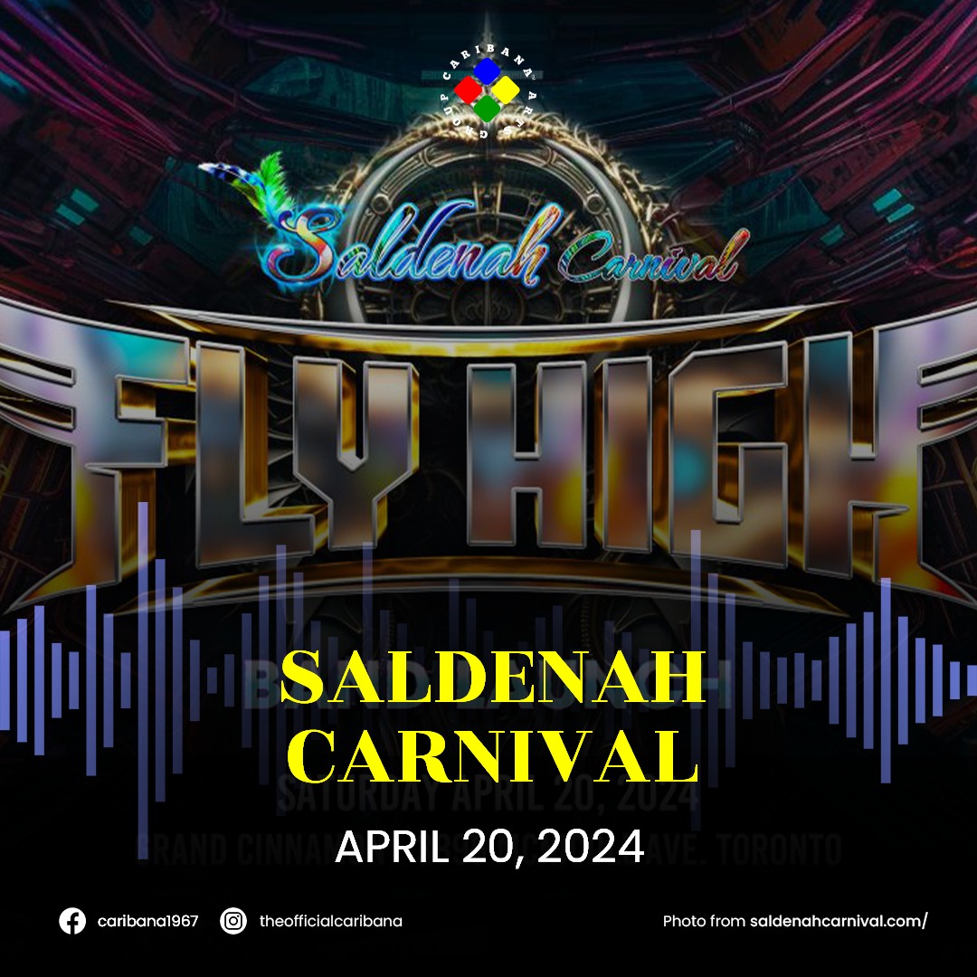 Promotional poster for saldenah carnival, featuring vibrant colors, neon-style graphics, and event details, set for april 20, 2024, in toronto. Toronto Caribana Carnival: Ultimate Guide to Caribana Festival Events